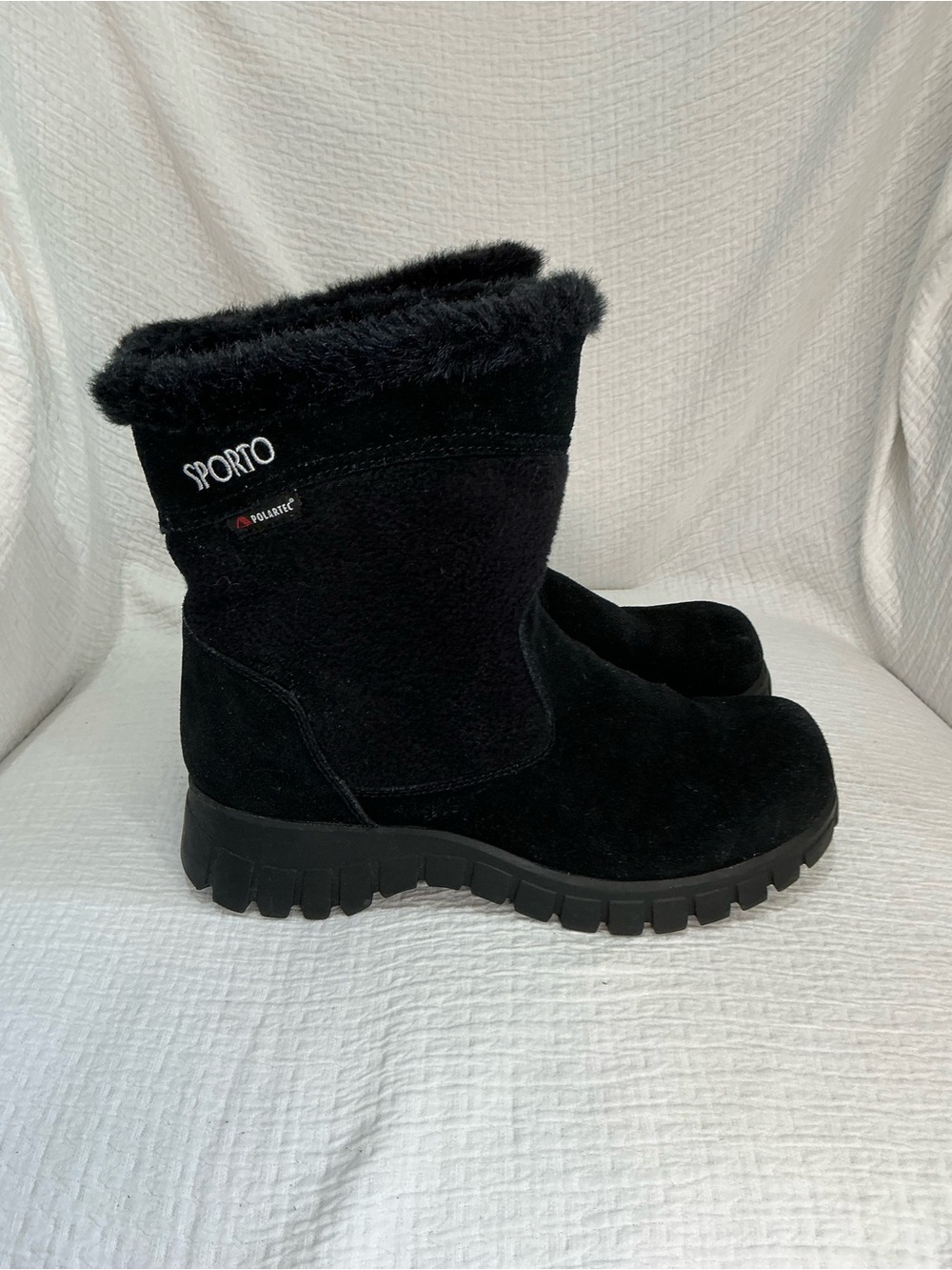 🤎 Sporto Polartec Black Leather Lined Women’s Boots Winter Boots - 9M - Picture 5 of 10